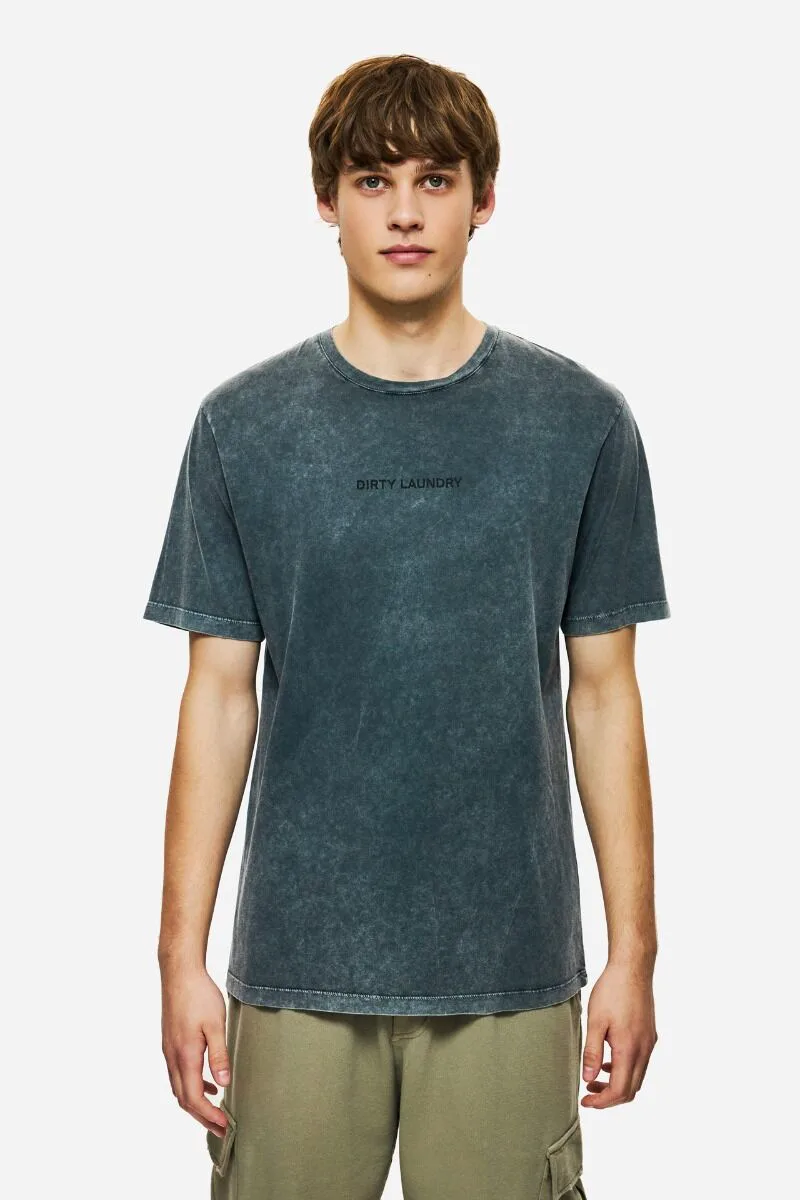 Dirty Laundry Ανδρικό Regular Fit Printed T-Shirt DLMT000668 Σκούρο Γκρί