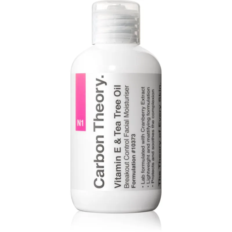 Carbon Theory Vitamin E & Tea Tree Oil ελαφριά ενυδατική κρέμα για προβληματική επιδερμίδα, ακμή 100 μλ