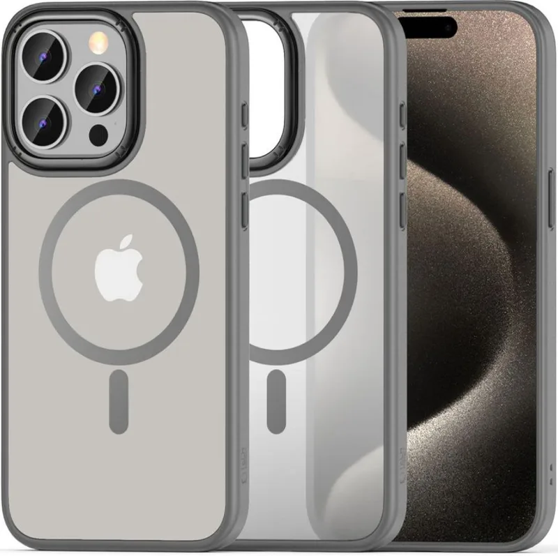 Θήκη iPhone 15 Pro Max Tech-Protect MagMat "2" Σκληρή Ημιδιάφανη με MagSafe - Matte Titanium (5906302307975)
