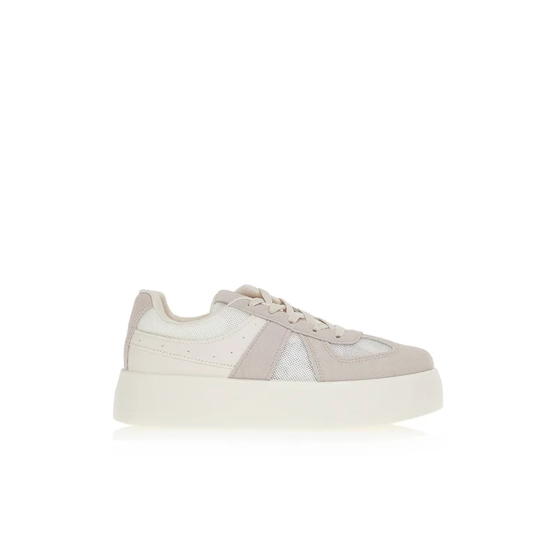 Sneakers με διάτρητο δίχτυ και σουέτ λεπτομέρειες ΜΠΕΖ