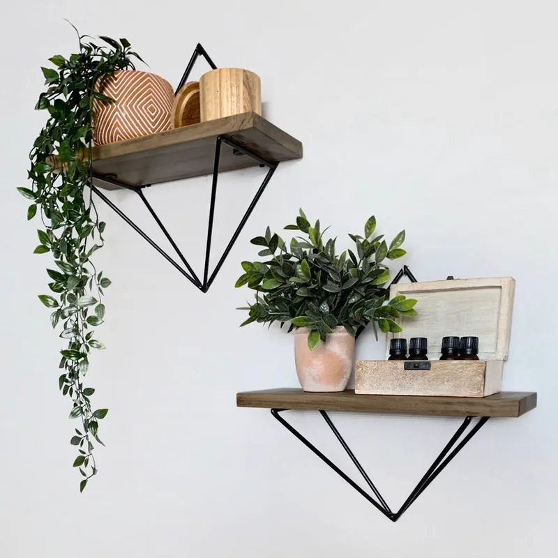 Διακοσμητικό Ξύλινο Ράφι Τοίχου Wr046 792Evl2868 (30x30x14)