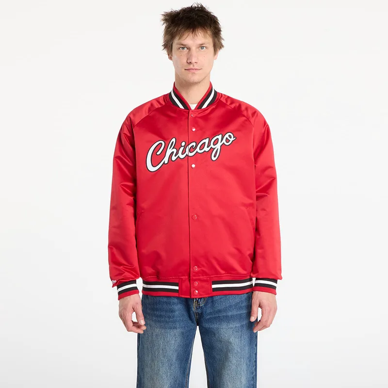 Μπουφάν Mitchell & Ness NBA Lightweight Satin Jacket Vintage Logo Bulls Scarlet XXL