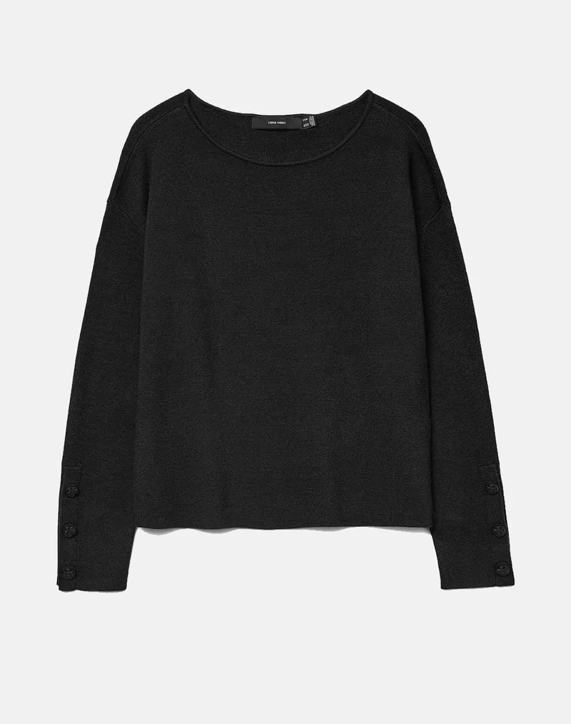 VERO MODA VMGOLD LS BOATNECK PULLOVER 10332177-BLACK Black