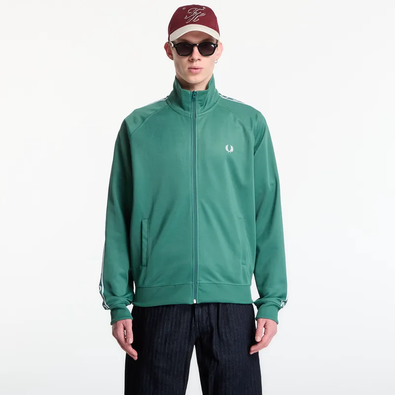 Φούτερ Fred Perry Contrast Tape Track Jacket Green XL