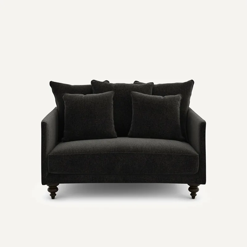 Διθέσιος καναπές compact από βελούδο chenille Μ105xΠ138xΥ93cm