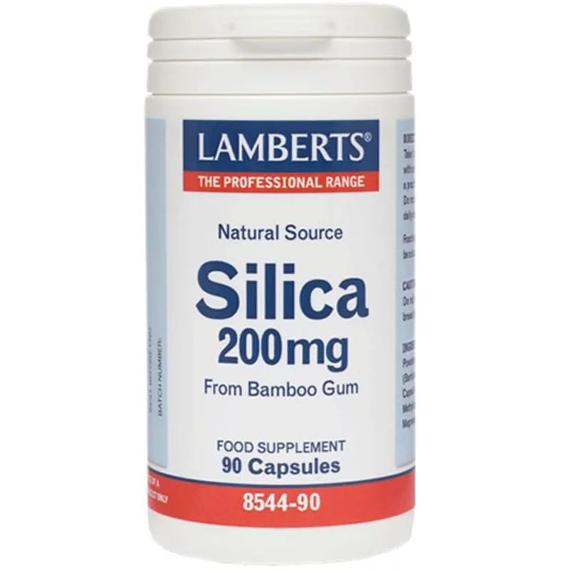 Lamberts Silica 200mg Συμπλήρωμα Διατροφής Πυριτίου για την Ενίσχυση Παραγωγής Κολλαγόνου & Διατήρηση Υγειών Μαλλιών, Νυχιών & Δέρματος 90caps