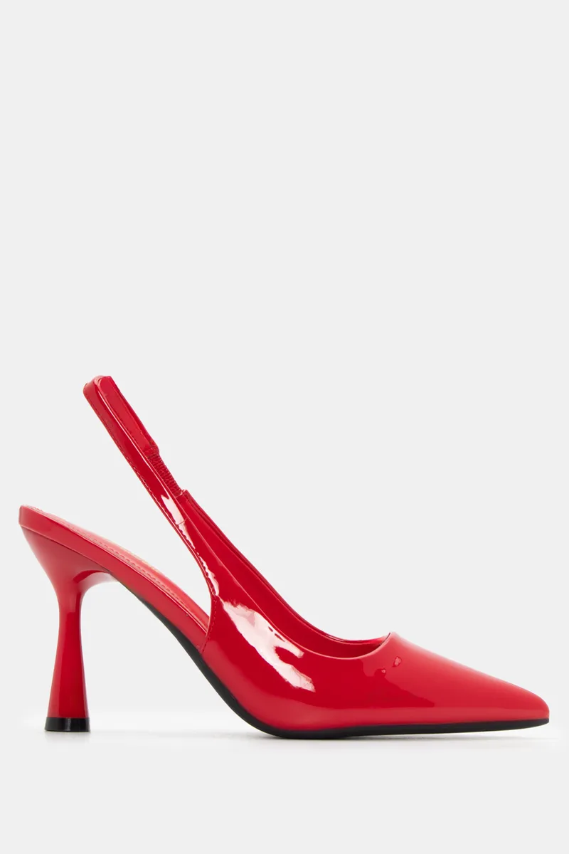 Γόβες Μυτερές Slingback - Κόκκινο
