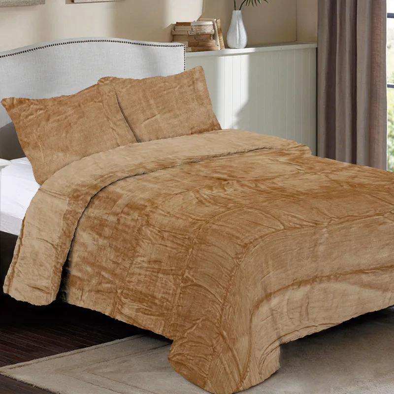 Κουβέρτα Fleece Μονή 160x220 Dimcol Coral Solid 02 Μπεζ