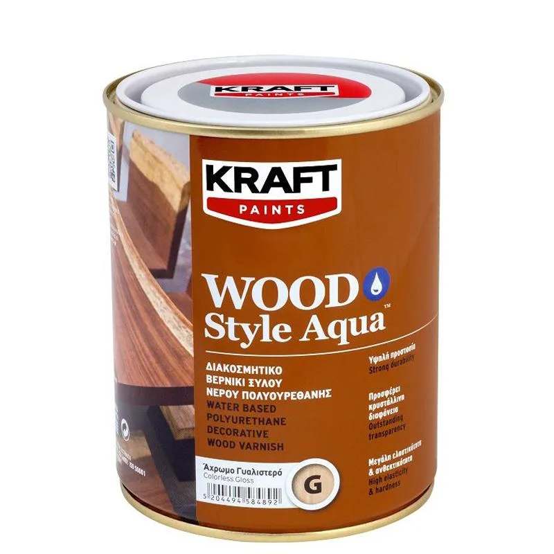 Ακρυλικό Βερνίκι Κρούστας Πολυουρεθάνης Wood Style Aqua Άχρωμο 750ml