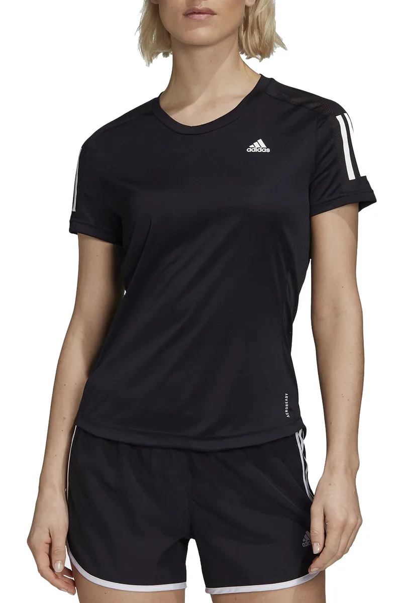 Μπλούζα Κοντομάνικη Adidas Own The Run FS9830- ΜΑΥΡΟ Ο10 Γυναικείο