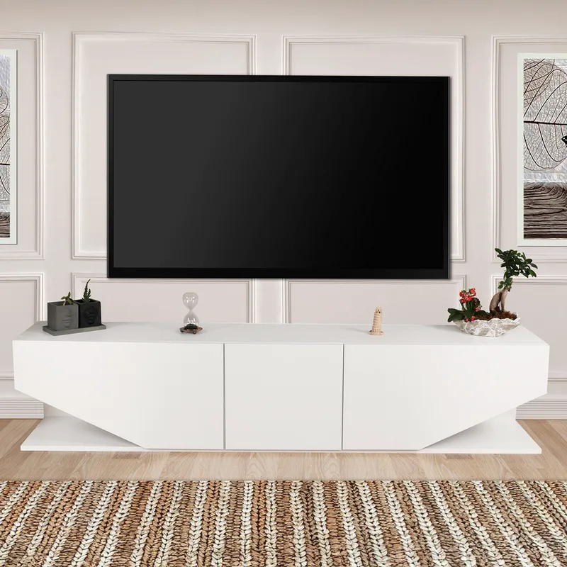Βάση Τηλεόρασης Inci - White 788Dec3055 (180x40x30)