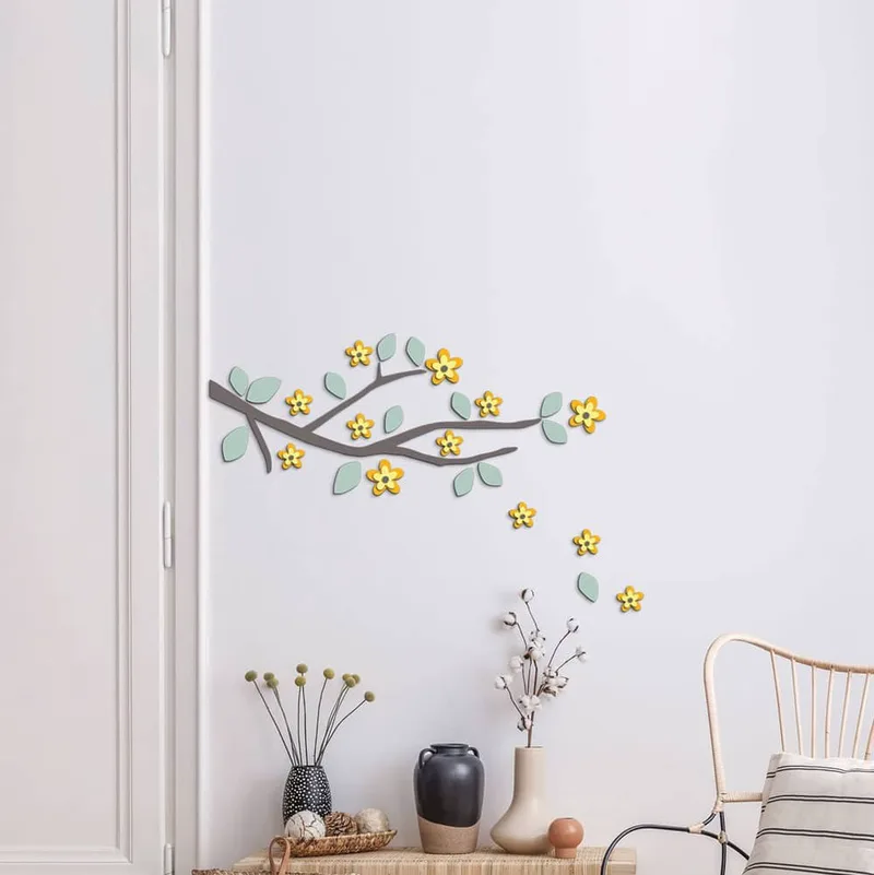 Αφρώδη Αυτοκόλλητα Τοίχου Ango Yellow Branch 54514