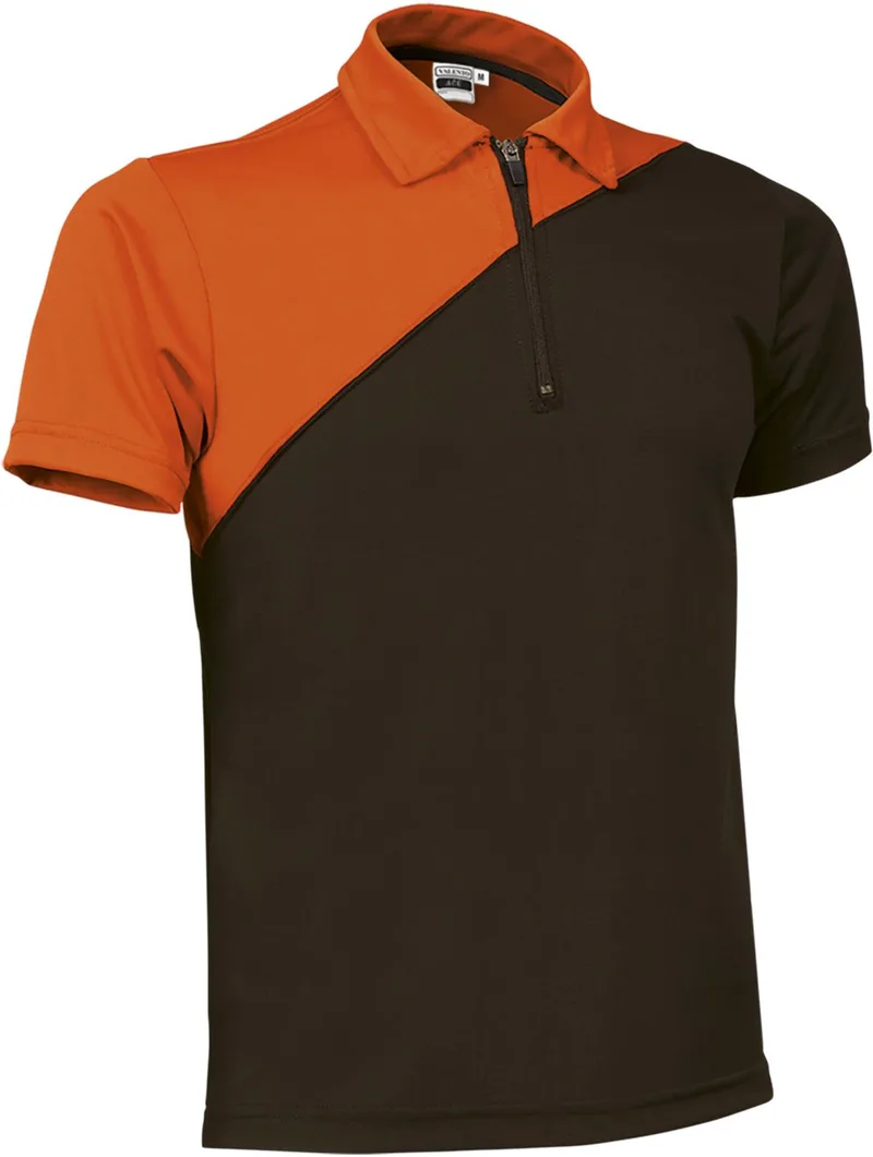 Κοντομάνικο Polo Shirt ACE Valento POVAACENN Black-Fluo Πορτοκαλί