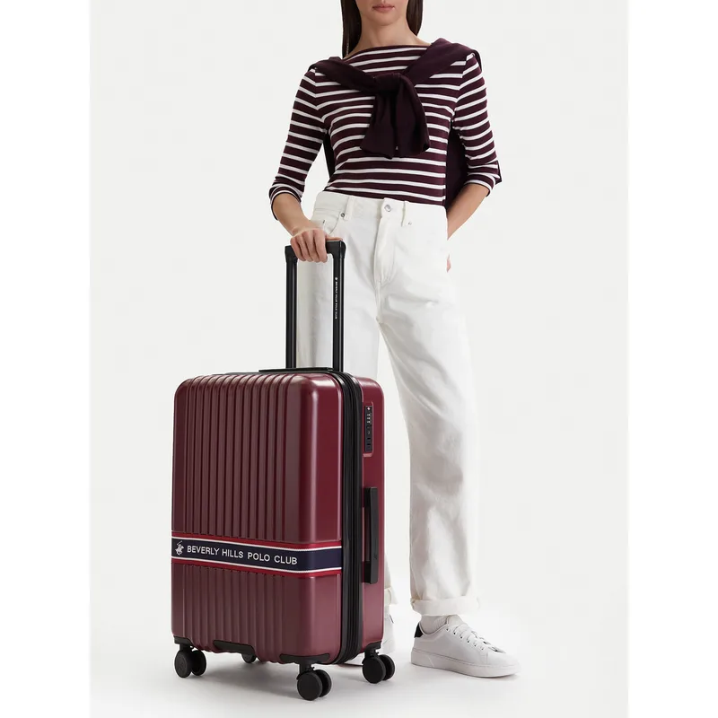 Μεσαία Βαλίτσα Beverly Hills Polo Club CEO-BHPC-M-007-08-BURGUNDY Μπορντό