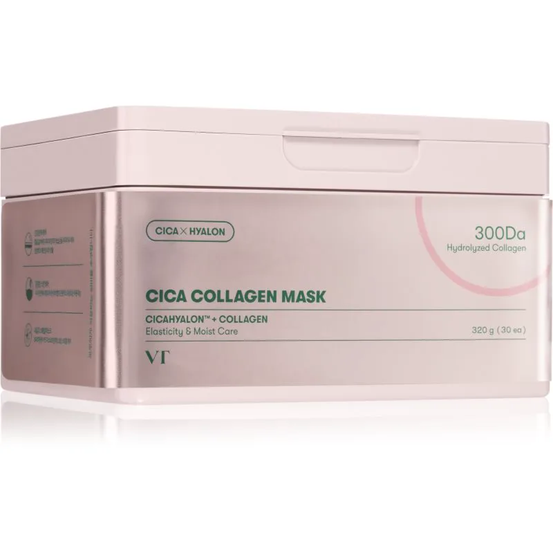 VT Cosmetics Cica Collagen Mask υφασμάτινη μάσκα θρέψης με ανθεκτικά αποτελέσματα 30 τμχ