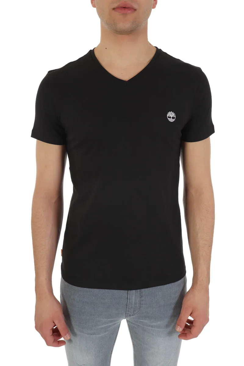 TIMBERLAND T-SHIRT V NECK DUN-RIVER SLIM FIT ΜΑΥΡΟ