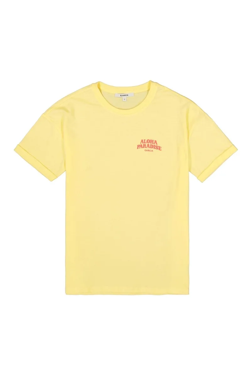 Garcia Γυναικείο Aloha Paradise T-Shirt - Κίτρινο-Q260013