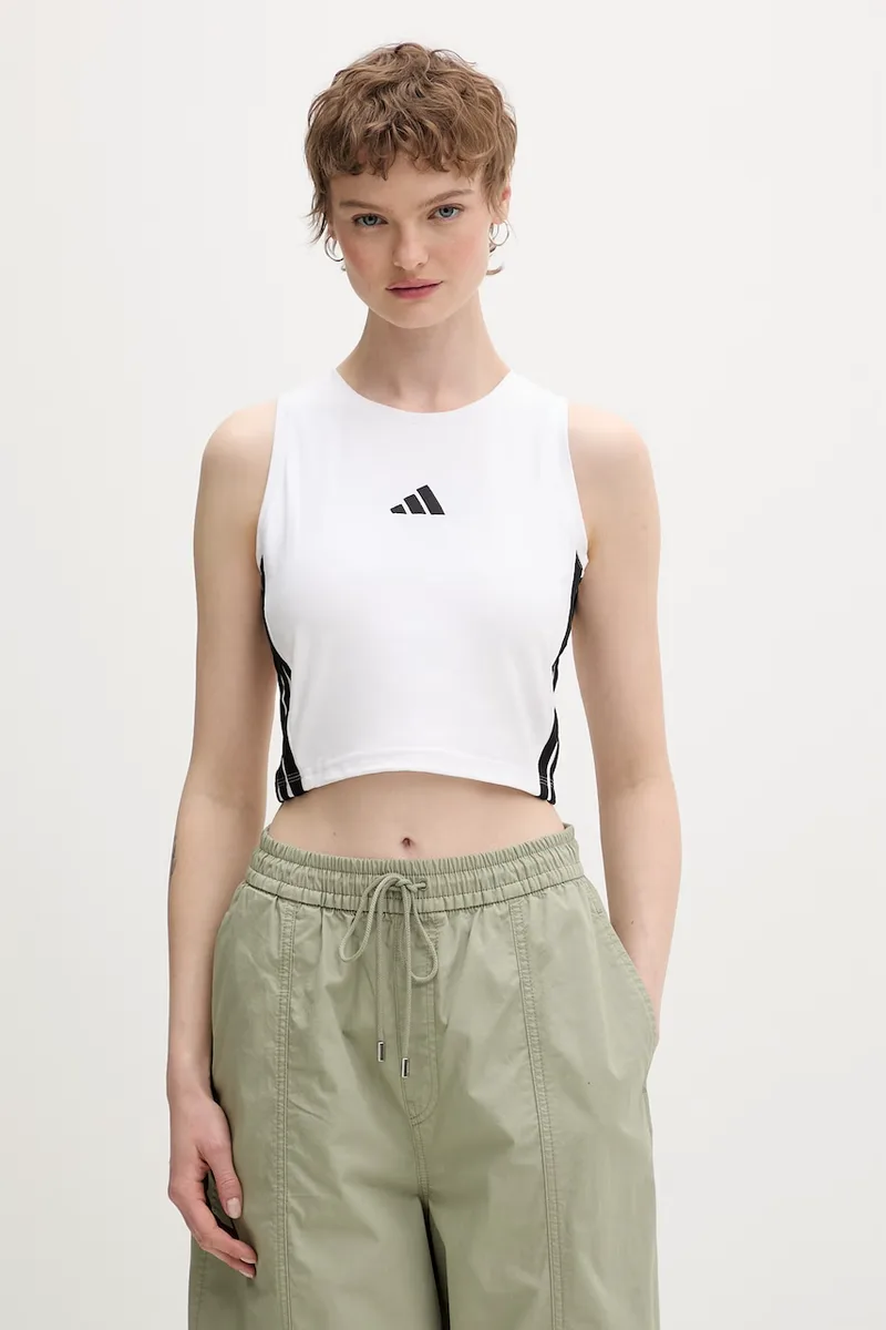 adidas crop top Γυναικείο βαμβακερό με ελαστάν Essentials