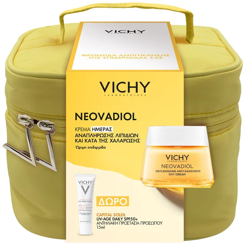 Vichy Promo Neovadiol Replenishing Anti-Sagginess Day Cream 50ml & Δώρο Capital Soleil UV-Age Daily Spf50+, 15ml & Δώρο Νεσεσέρ 1 Τεμάχιο