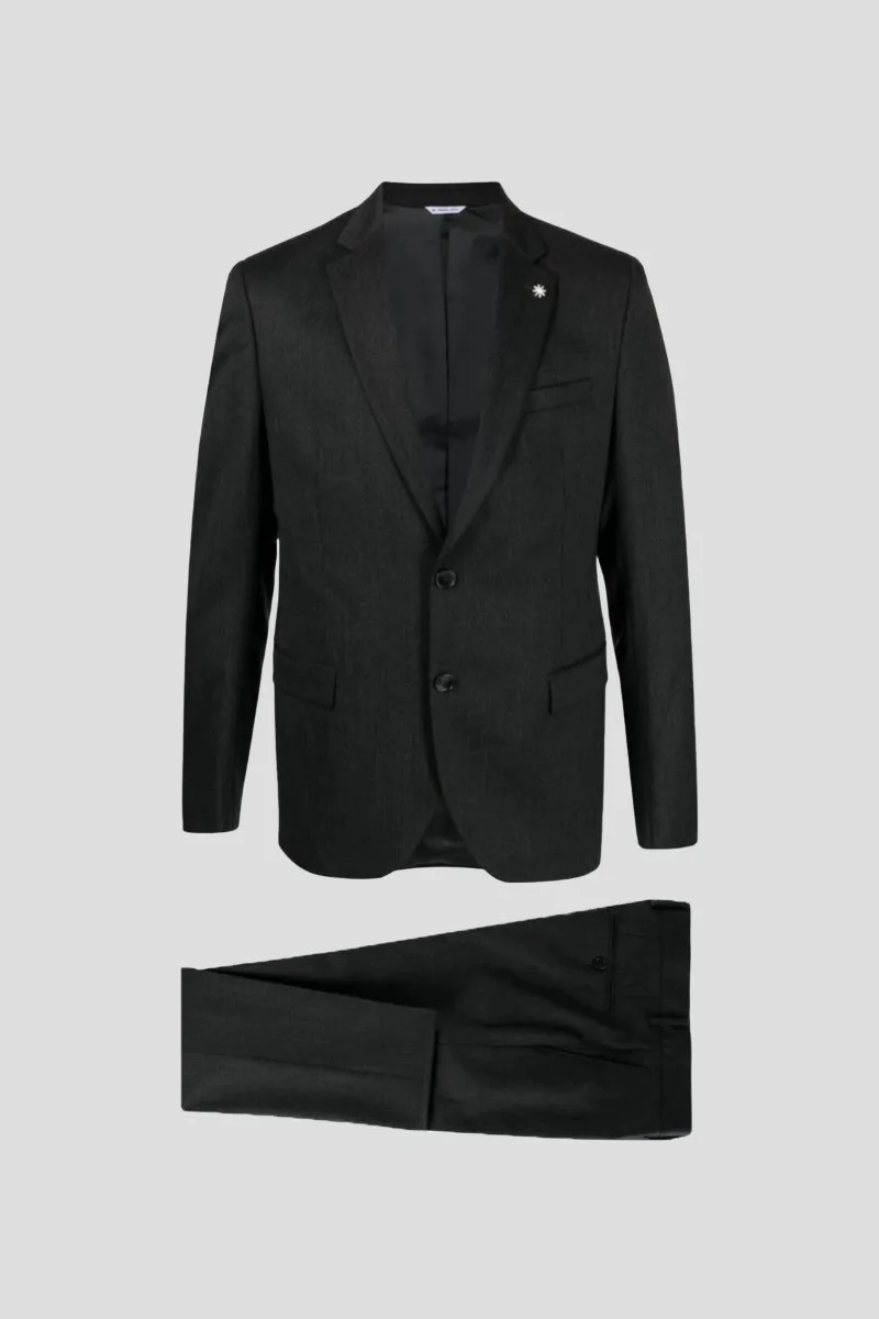 MANUEL RITZ Ανδρικό Μαύρο Single Breasted Black Suit