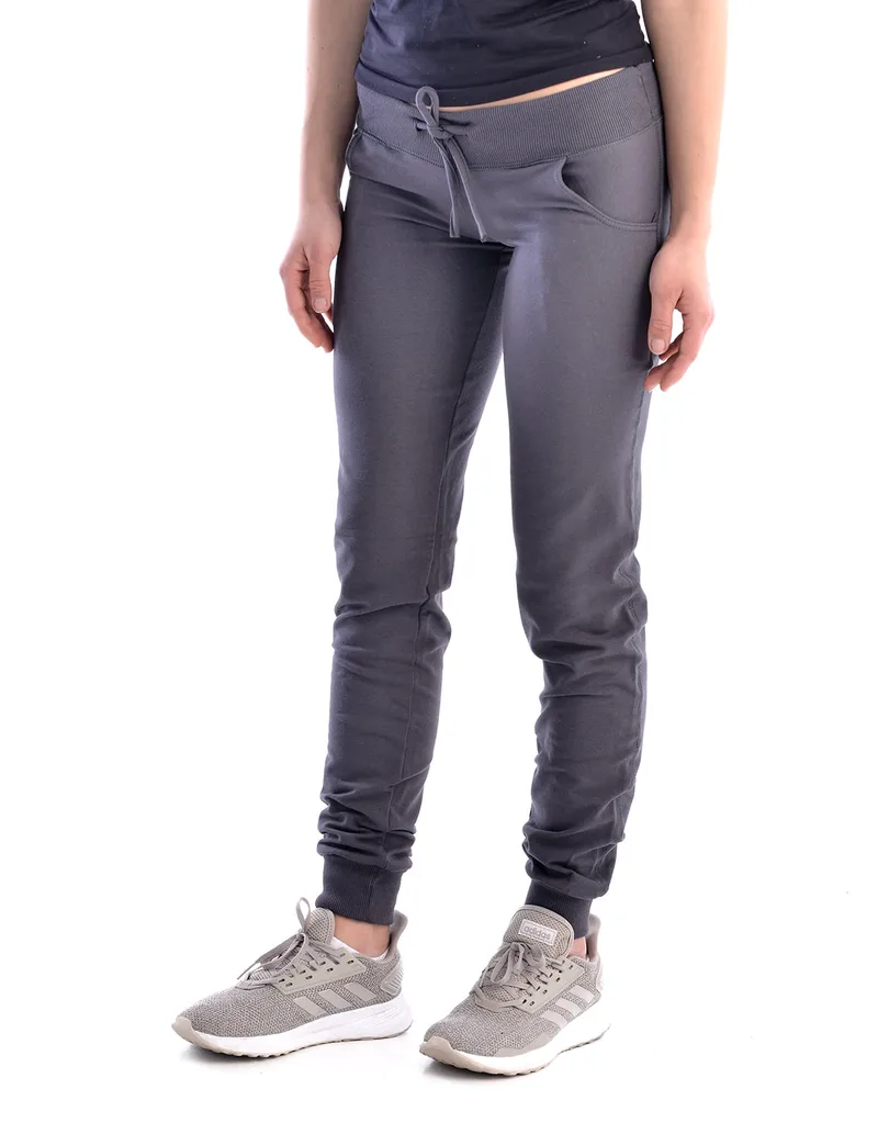 Γυναικείο παντελόνι φόρμας με λάστιχο στο πόδι σε γκρι χρώμα