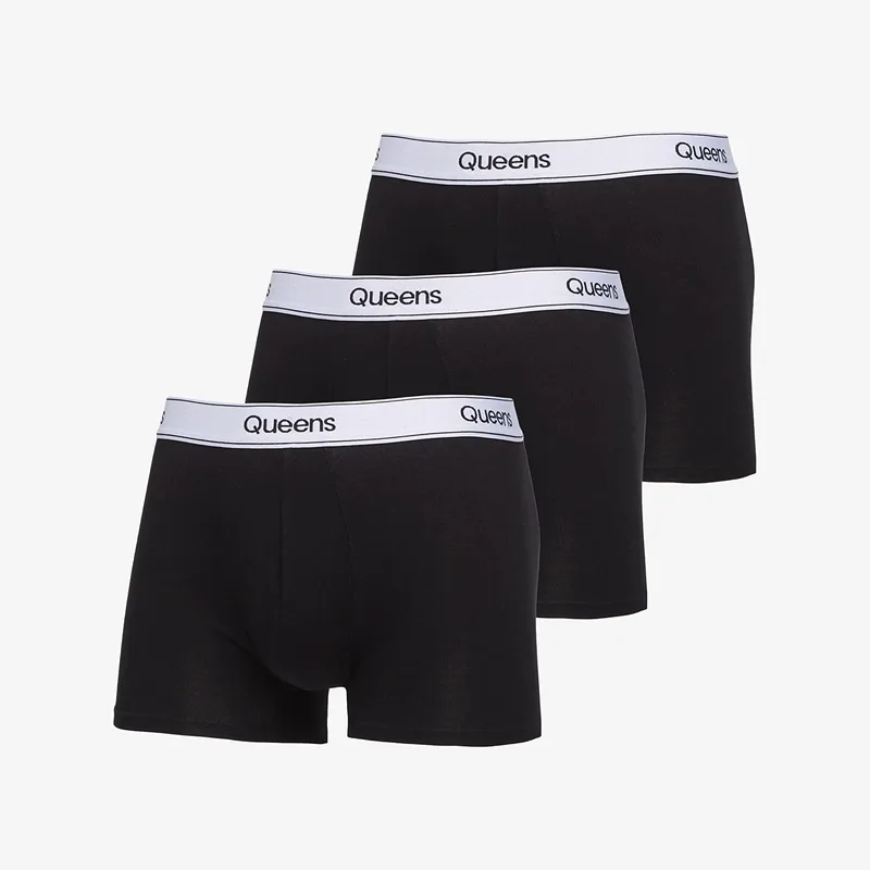 Μπόξερς Queens Mens Boxers 3-Pack Black M