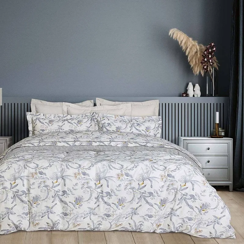 ΣΕΝΤΟΝΙΑ ΥΠΕΡΔΙΠΛΟ DAS HOME HAPPY 9613 ΓΚΡΙ ΚΙΤΡΙΝΟ ΚΡΕΜ 170Χ200+35 240Χ260 50Χ70+5C