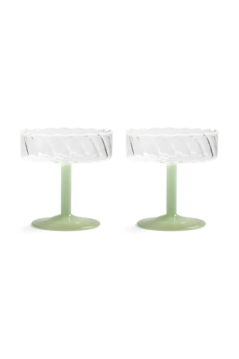 Ποτήρι σαμπάνιας &k amsterdam twirl green 200 ml 2-pack