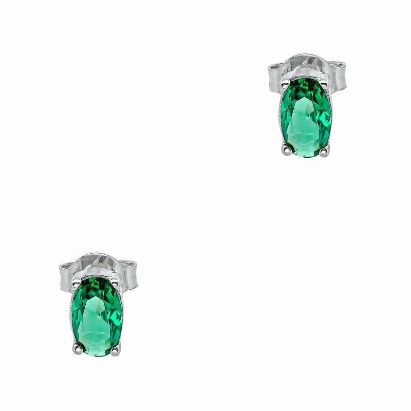 Σκουλαρίκια με Green Topaz απο Λευκό Χρυσό 9 Καρατίων SK2784