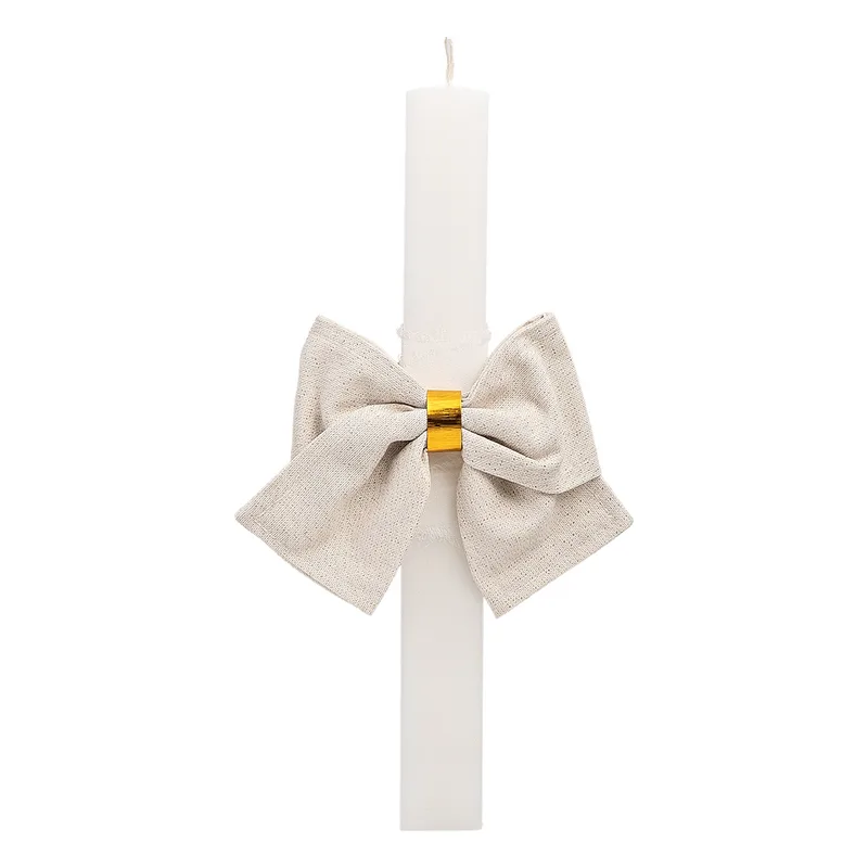 Beauty Home ΛΑΜΠΑΔΑ ΛΕΥΚΗ 33cm ΦΙΟΓΚΟΣ ΕΚΡΟΥ ΧΡΥΣΟ LUREX