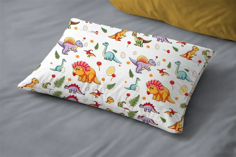 Παιδική Μαξιλαροθήκη Dimcol Dinosaur 520 50x70 White-Orange