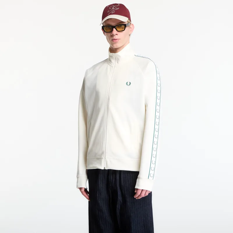 Μπουφάν Fred Perry Contrast Tape Track Jacket Ecru M