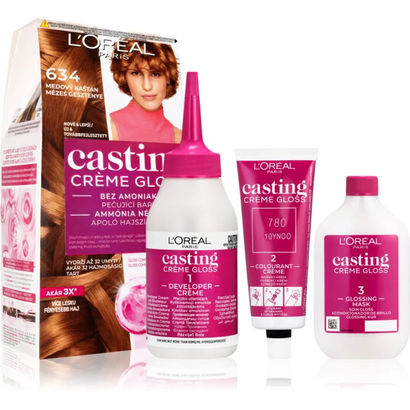 L’Oréal Paris Casting Creme Gloss βαφή μαλλιών απόχρωση 634 Miel Marron 1 τμχ