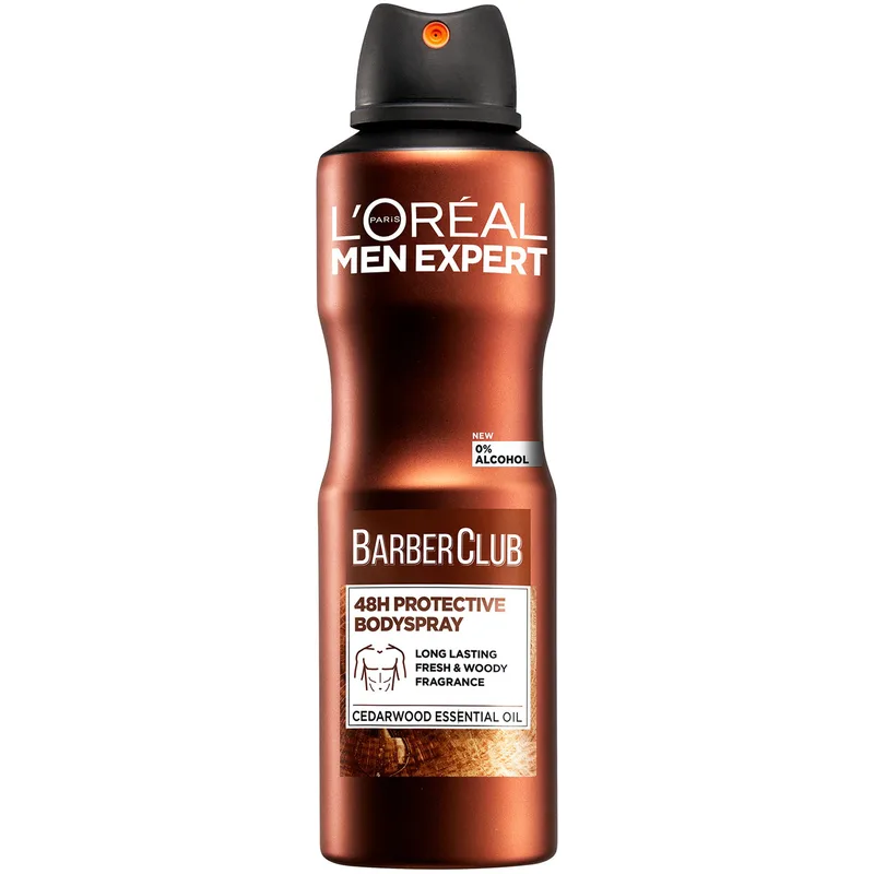 L'Oreal Paris Men Expert Mex Barber Club 48h Protective Body Spray Ανδρικό Αποσμητικό Spray Σώματος με Αιθέριο Έλαιο Κέδρου για 48ωρη Προστασία 150ml