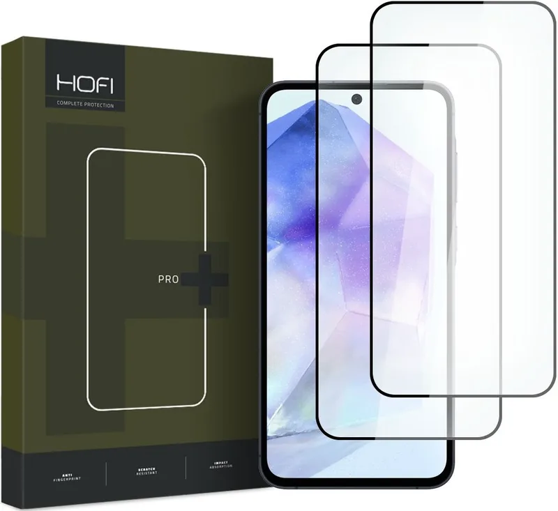 Full Face Αντιχαρακτικό Γυαλί Οθόνης - Samsung Galaxy A35 / A55 - Hofi Premium Pro+ Tempered Glass - 2 Τεμάχια - Black (5906203691845)