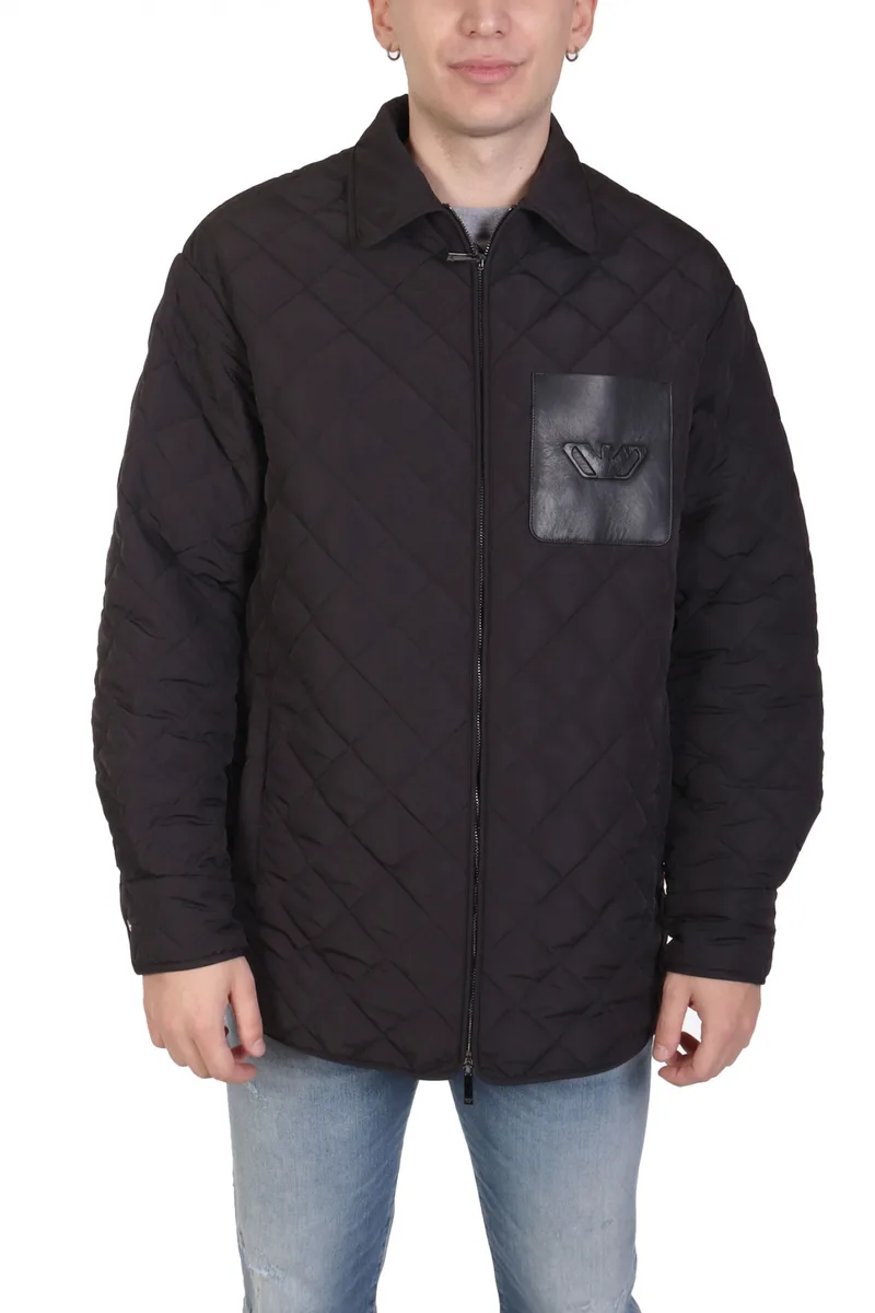 EMPORIO ARMANI ΜΠΟΥΦΑΝ JACKET ΚΑΠΙΤΟΝΕ MAYΡΟ
