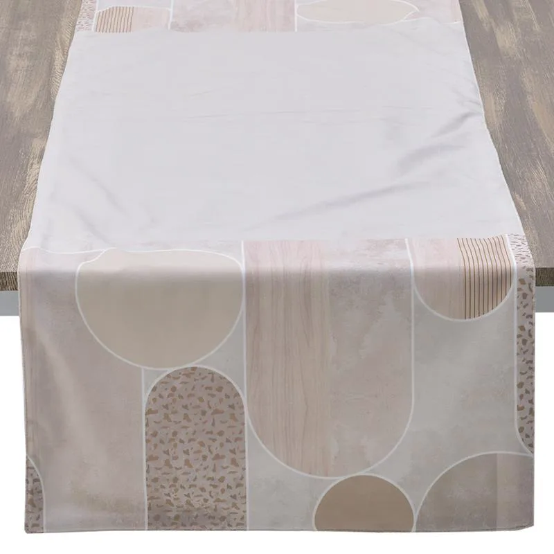 Runner Βελούδινο Μπεζ-Καφέ inart 40x140εκ. 3-40-359-0037 (Ύφασμα: Βελούδο, Χρώμα: Καφέ) - inart - 3-40-359-0037