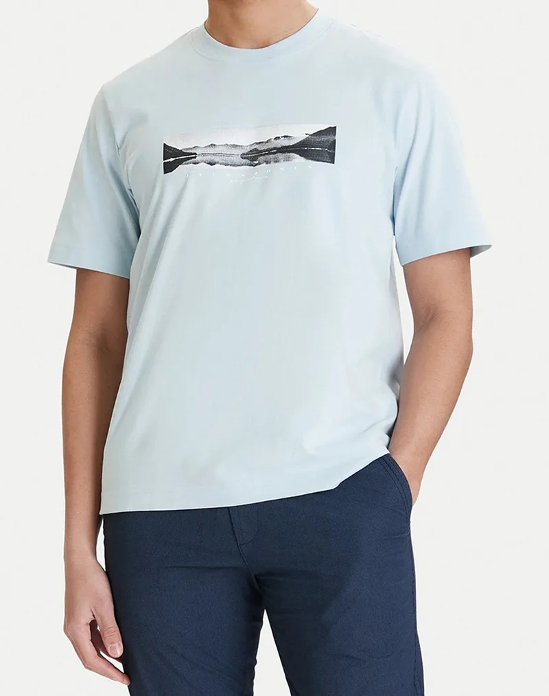 JACK&JONES JCOFUSION PHOTO PRINT TEE SS CREW NECK 12289870-Omphalodes LightBlue
