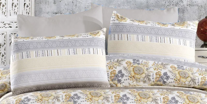 Μαξιλαροθήκη Polycotton 50x70εκ. Ηλιαχτίδα 370 Grey-Μπεζ DIMcol (Ύφασμα: Βαμβάκι 100%, Χρώμα: Γκρι) - DimCol - 1935883142237069
