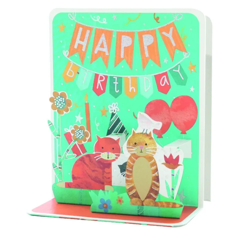 Ευχετήρια Κάρτα 3D 10,5x12 Happy Birthday Cats Pictura PI23022