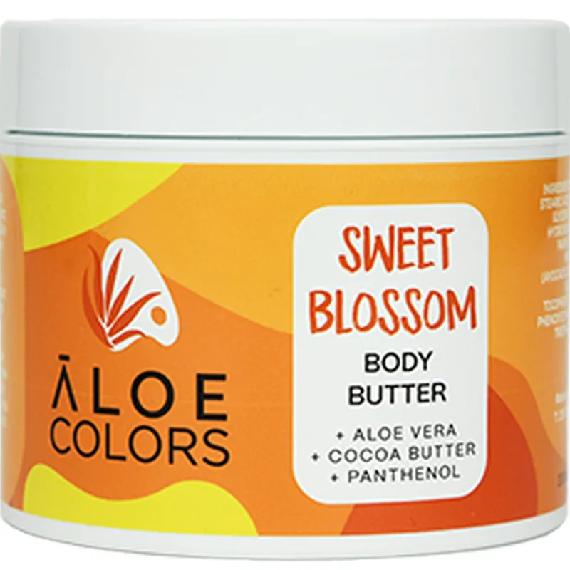 Aloe Colors Sweet Blossom Body Butter Ενυδατικό, Θρεπτικό Βούτυρο Σώματος με Άρωμα Βανίλια & Πορτοκάλι 200ml