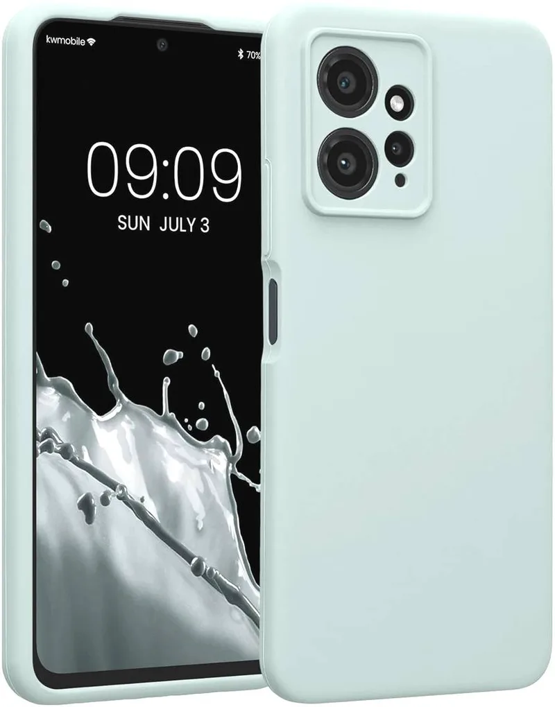 KWmobile Soft Flexible Rubber Cover - Θήκη Σιλικόνης Xiaomi Redmi Note 12 4G με Πλαίσιο Κάμερας - Cool Mint (61180.200)