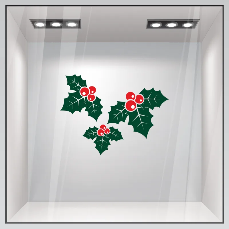 Χριστουγεννιάτικο αυτοκόλλητο XMAS HOLLY BERRIES