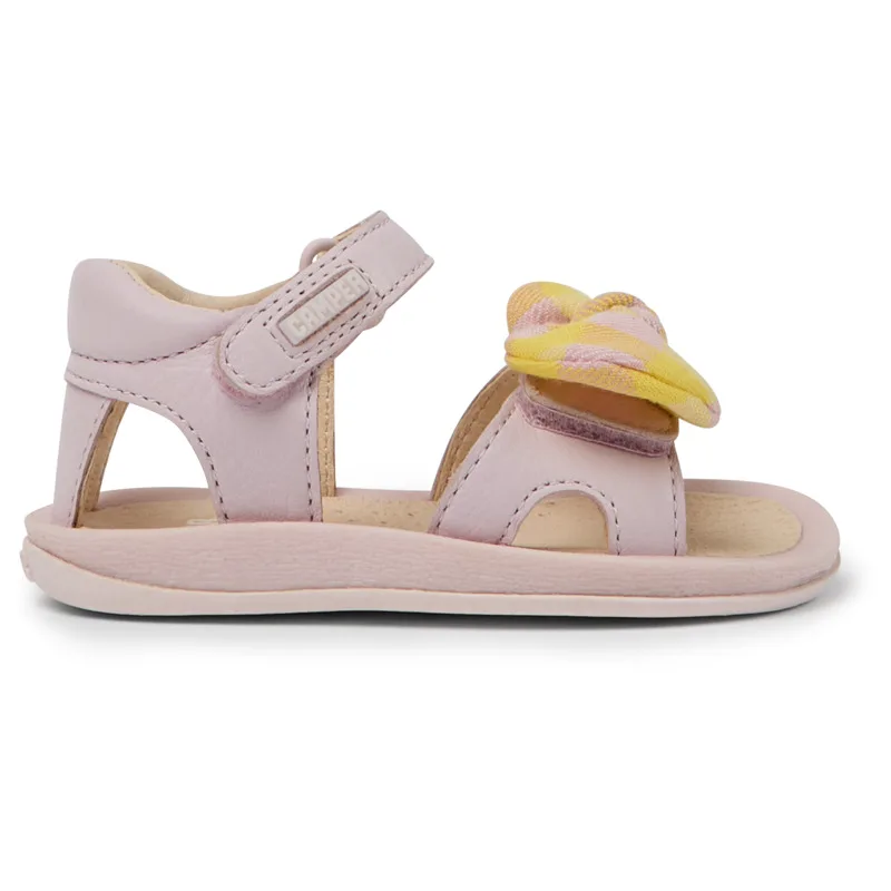 CAMPER Bicho - Πέδιλα Για Firstwalkers - Ροζ,Κίτρινο, Μέγεθος 22, Smooth leather/Cotton fabric