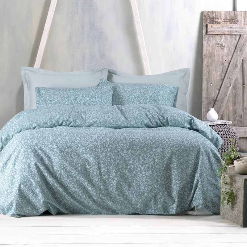 Φανελένια Παπλωματοθήκη Υπέρδιπλη (Σετ 225x240) Rythmos Flannel Melrose Green