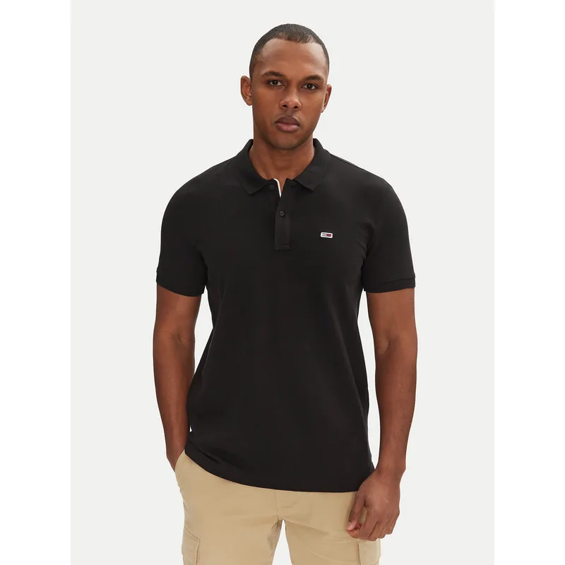 Tommy Jeans Polo DM0DM20676 Μαύρο Slim Fit
