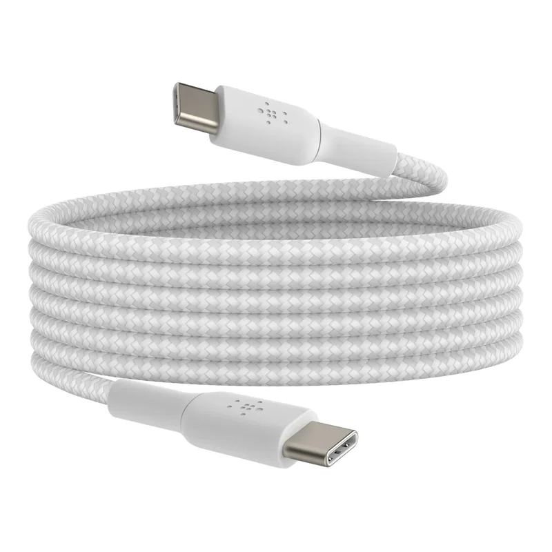 Belkin BOOST CHARGE Braided USB-C to USB-C Cable 2m, White, Model CAB004bt2MWH