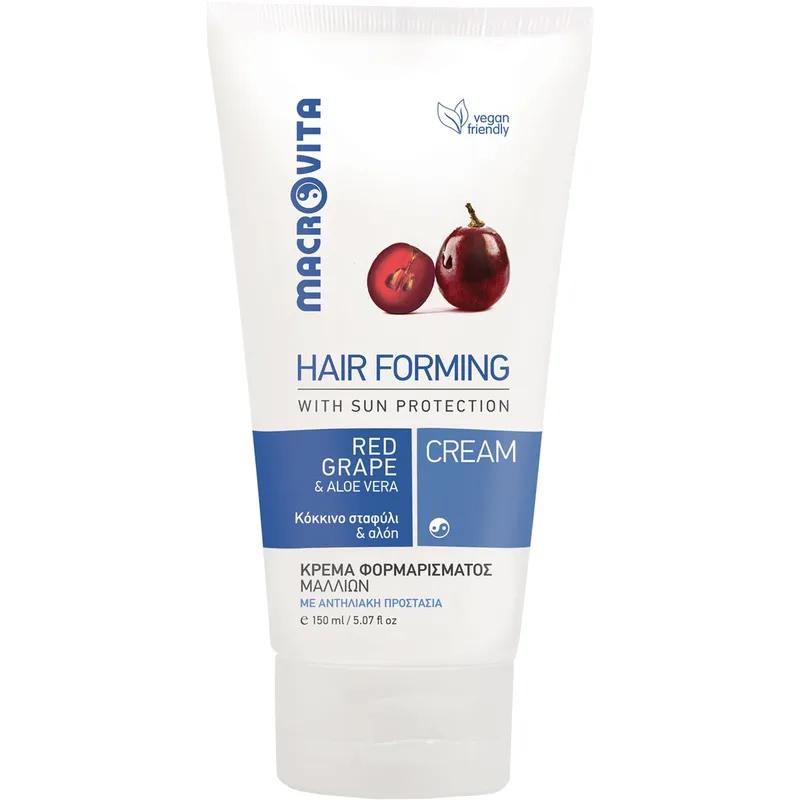Macrovita Red Grape & Aloe Hair Forming Cream Ενυδατική Κρέμα Φορμαρίσματος Μαλλιών με Κόκκινο Σταφύλι & Αλόη 150ml