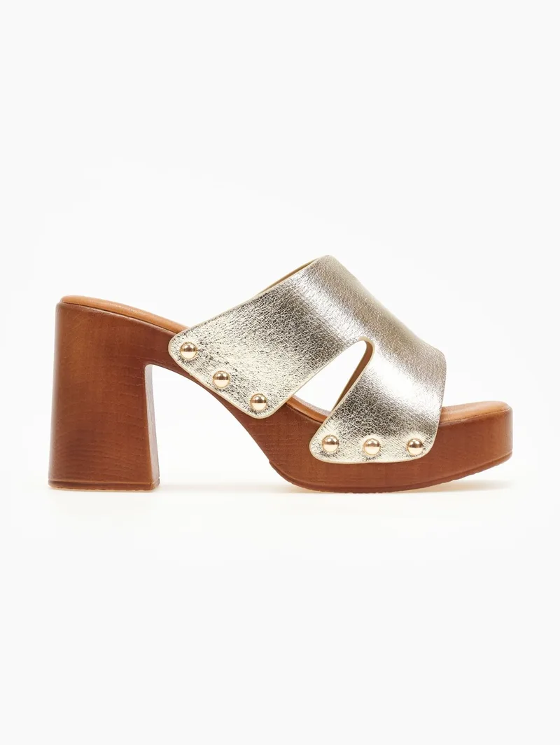 ERYNN Open Studded Mules - FL-920 (ματ) - Light Χρυσό