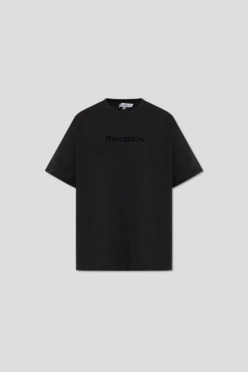 JWANDERSON Ανδρικό Μαύρο Logo Embroidery T-Shirt